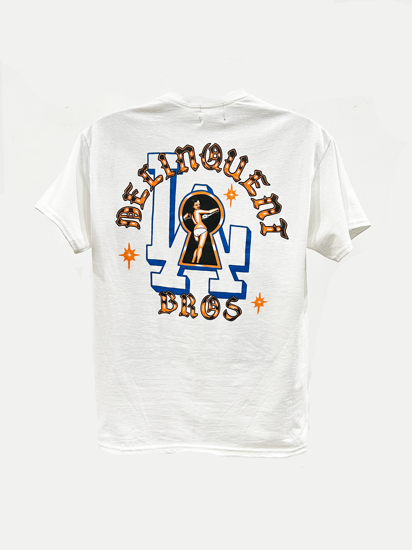 "Peek a Boo" Double sided print Tee in White.