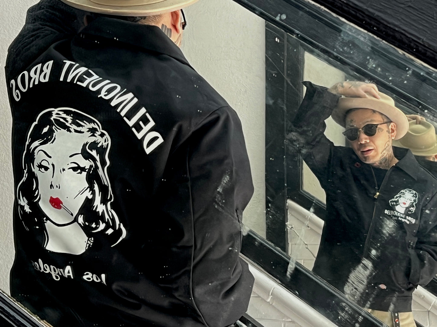 "Smoke Girl" Mechanic Jacket in Black.