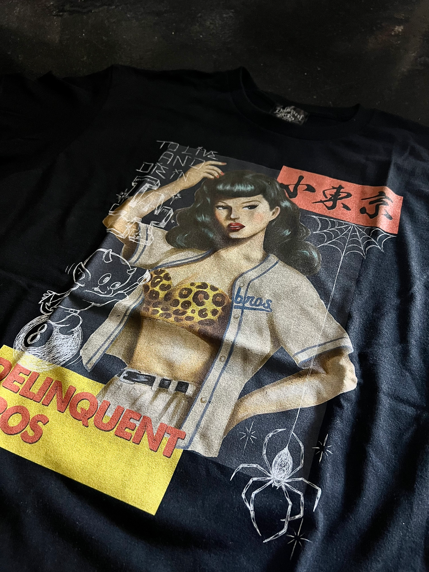 "Delinquent Mag" Tee in Black