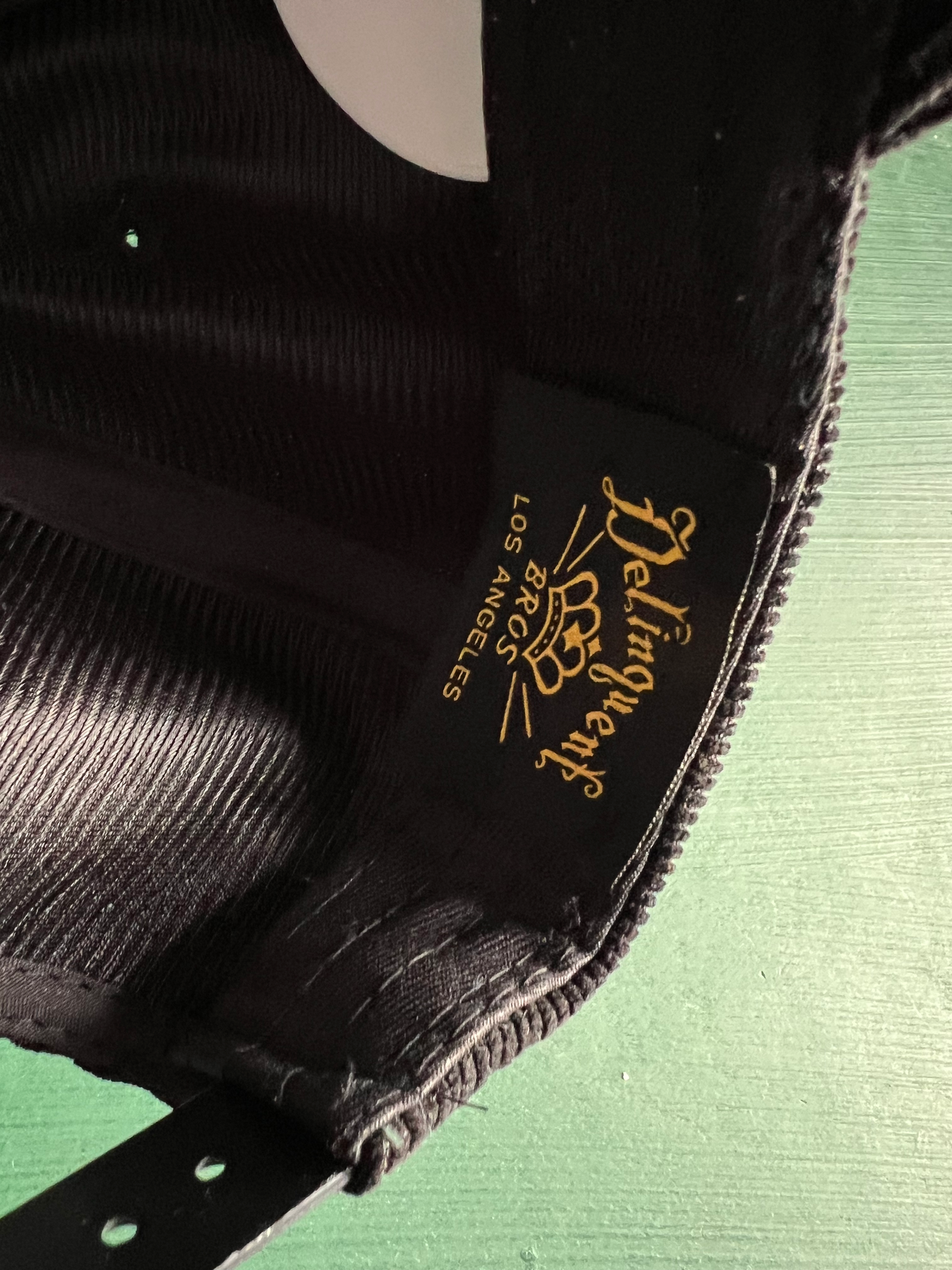 New "To Live and Die in LA"Corduroy Snap Back Cap in Navy/Beige