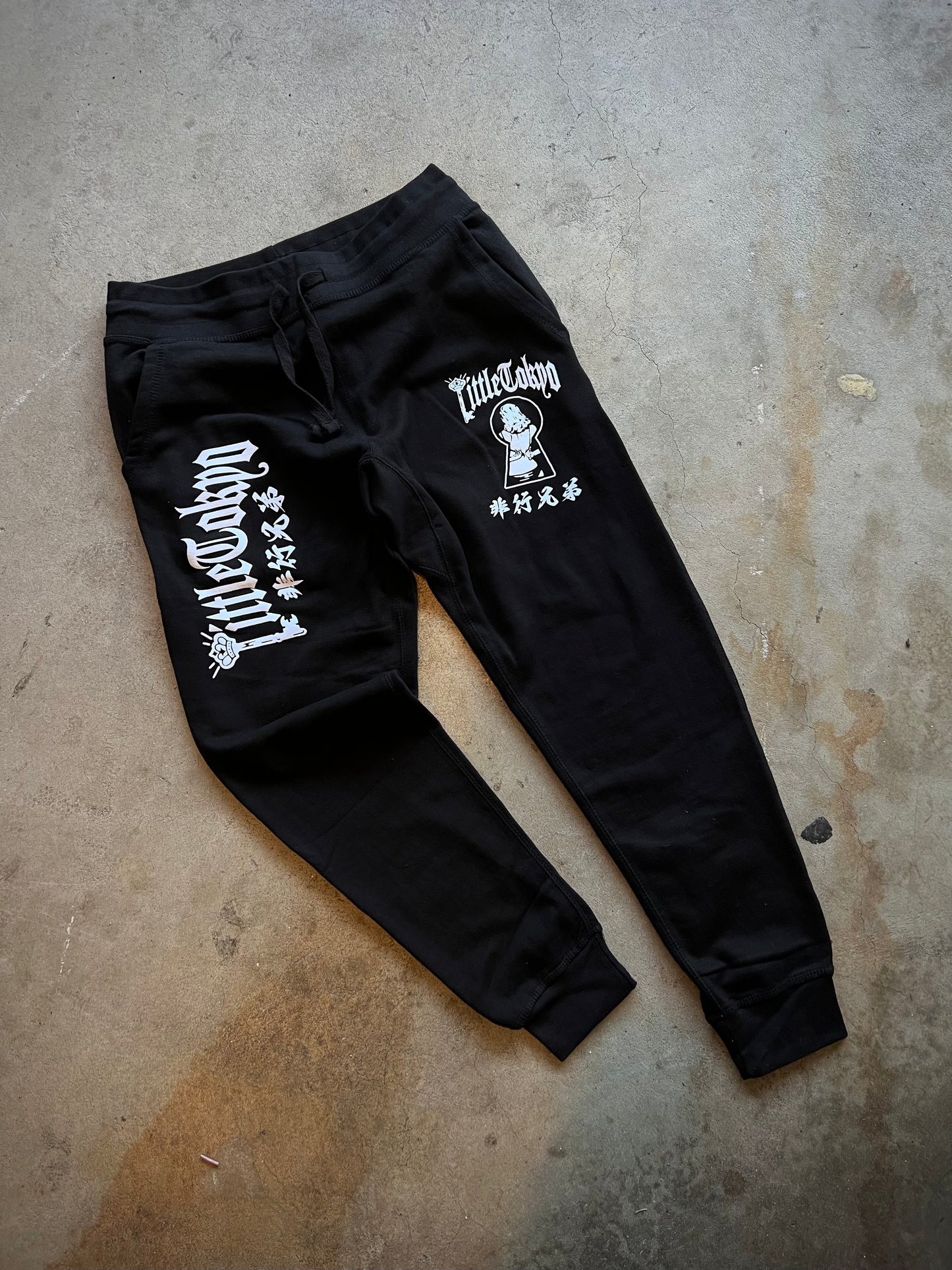 "Little Tokyo Delinquent" Sweat Pants in Black