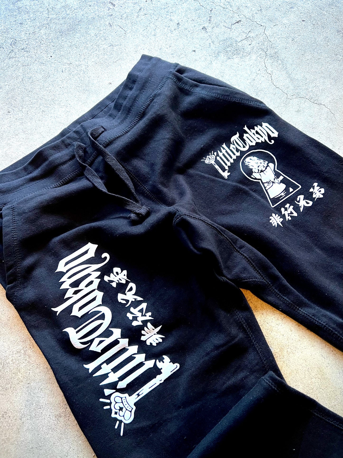 "Little Tokyo Delinquent" Sweat Pants in Black