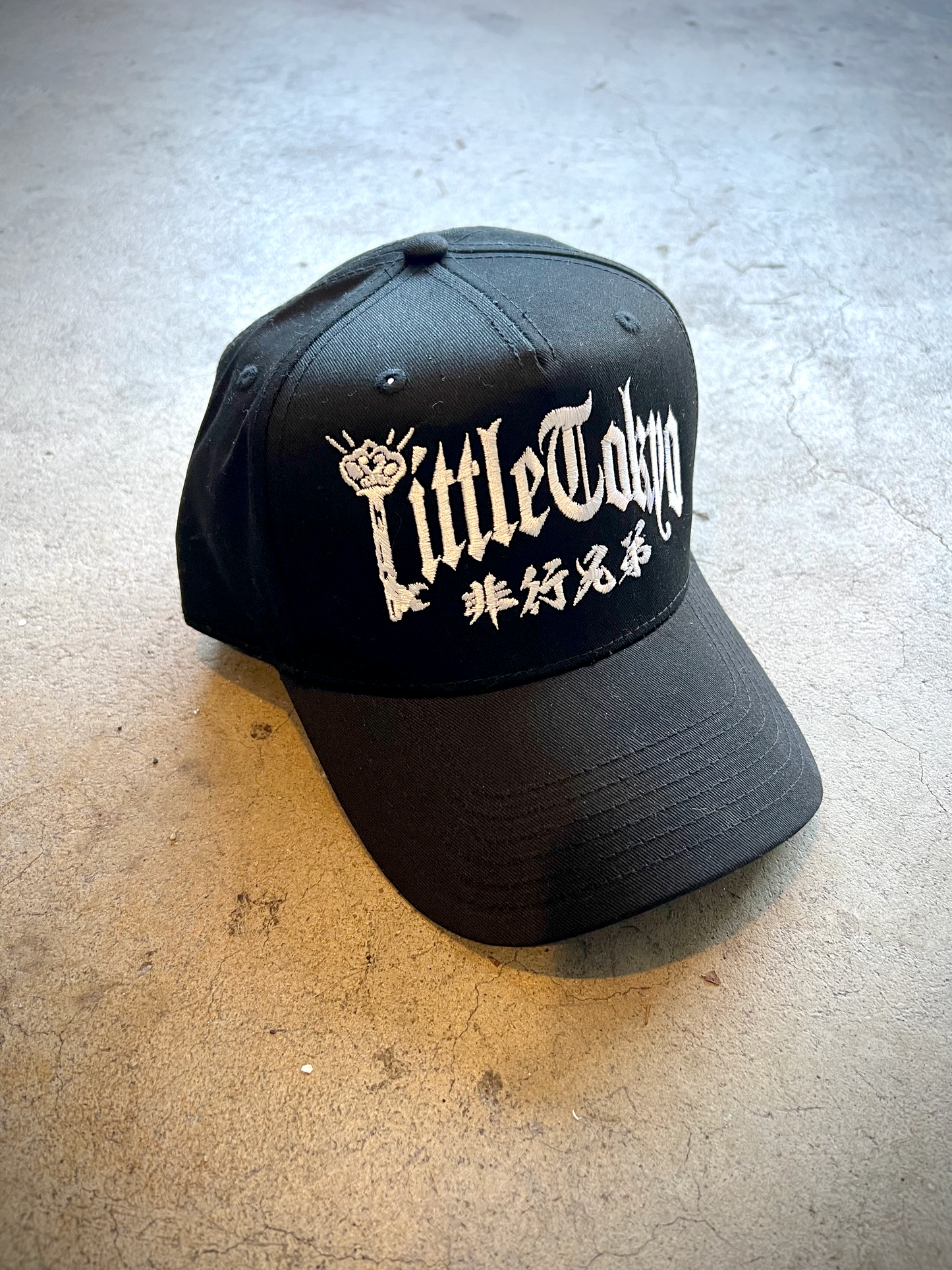 "Little Tokyo Delinquent" Snap Back in Black (Only Front Embroidery)