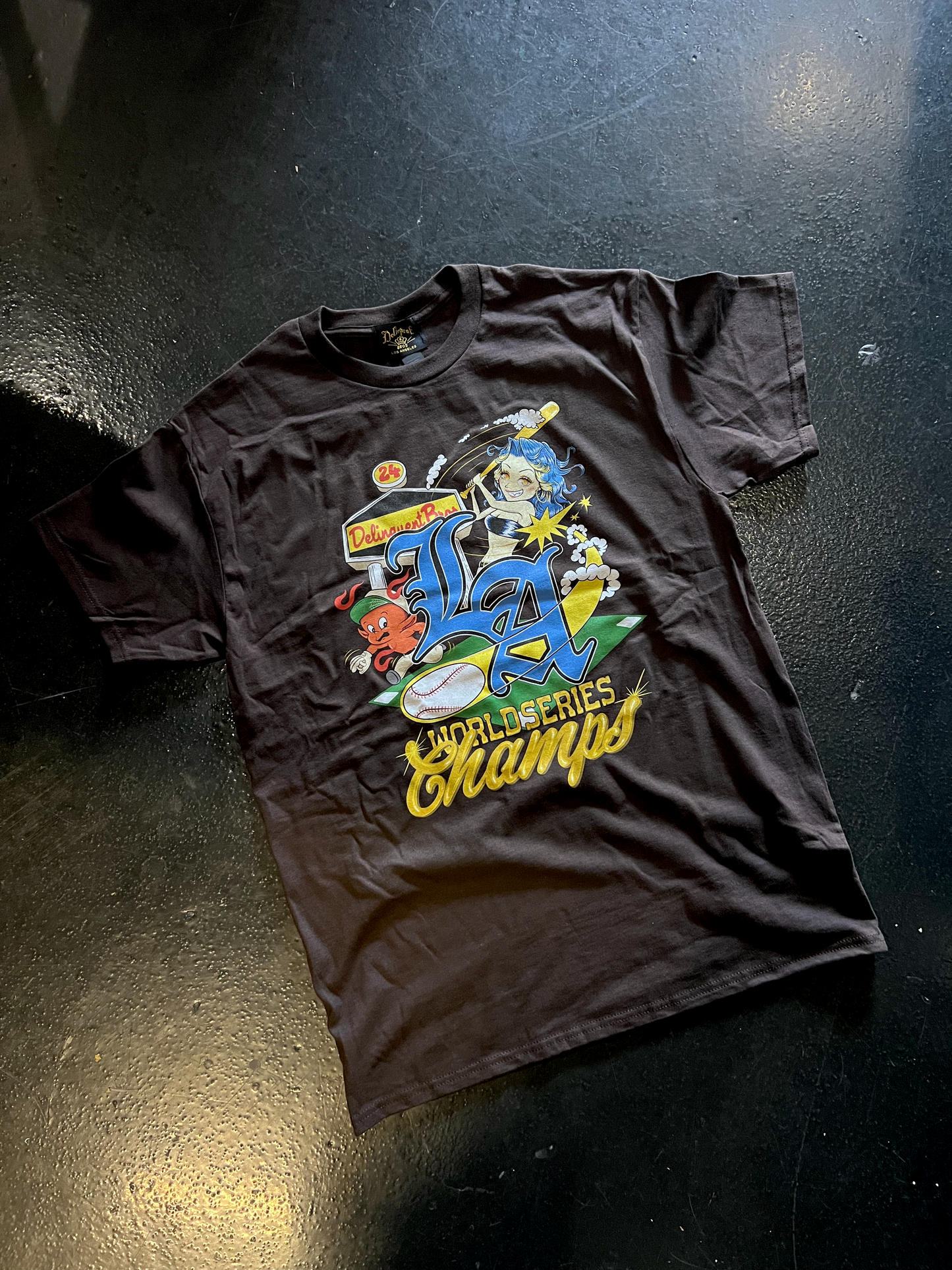 "24 World Champs" Tee in Brown