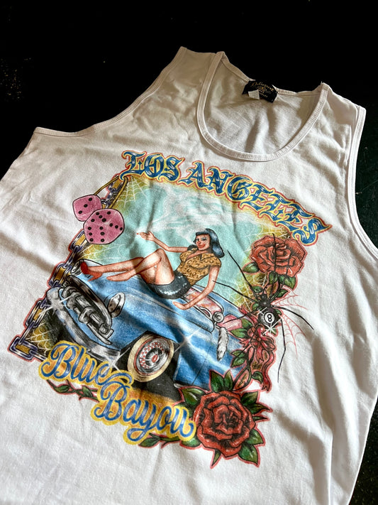 "Blue Bayou" Tank in White