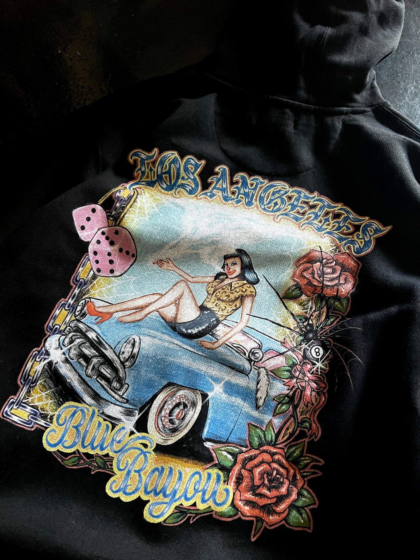 "Blue Bayou" Hoodie in Black