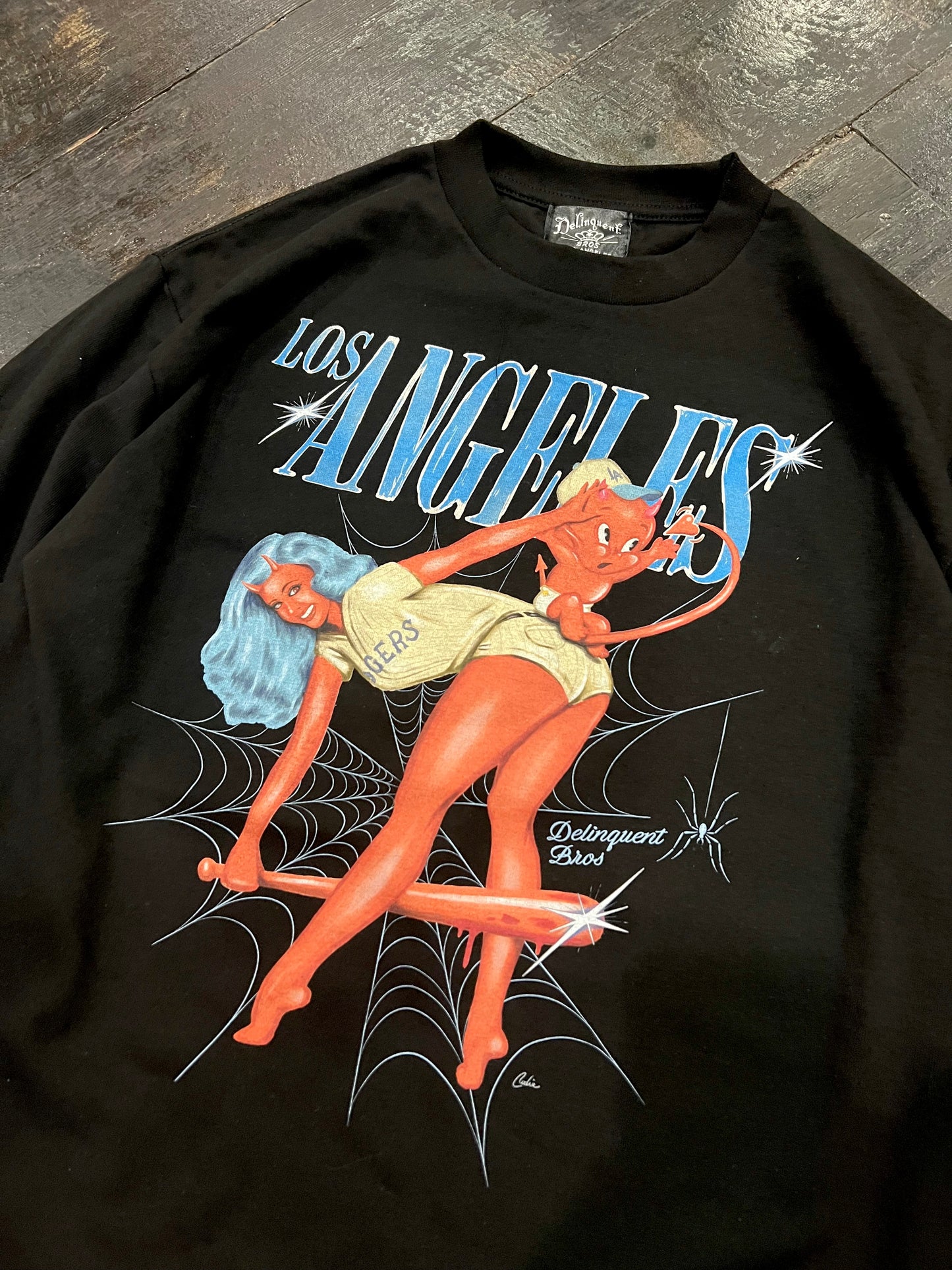 "Struck out of Luck" Long Sleeve Tee in Black