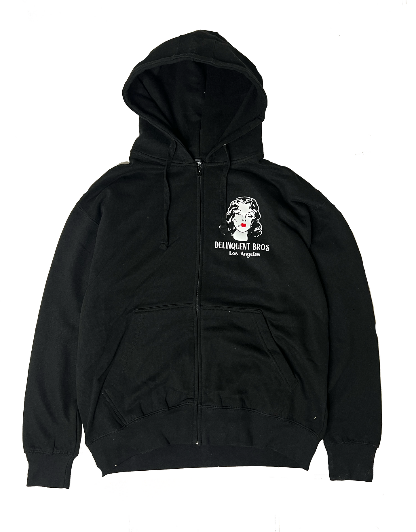 Smoke Girl Full Zip Hoodie in Black