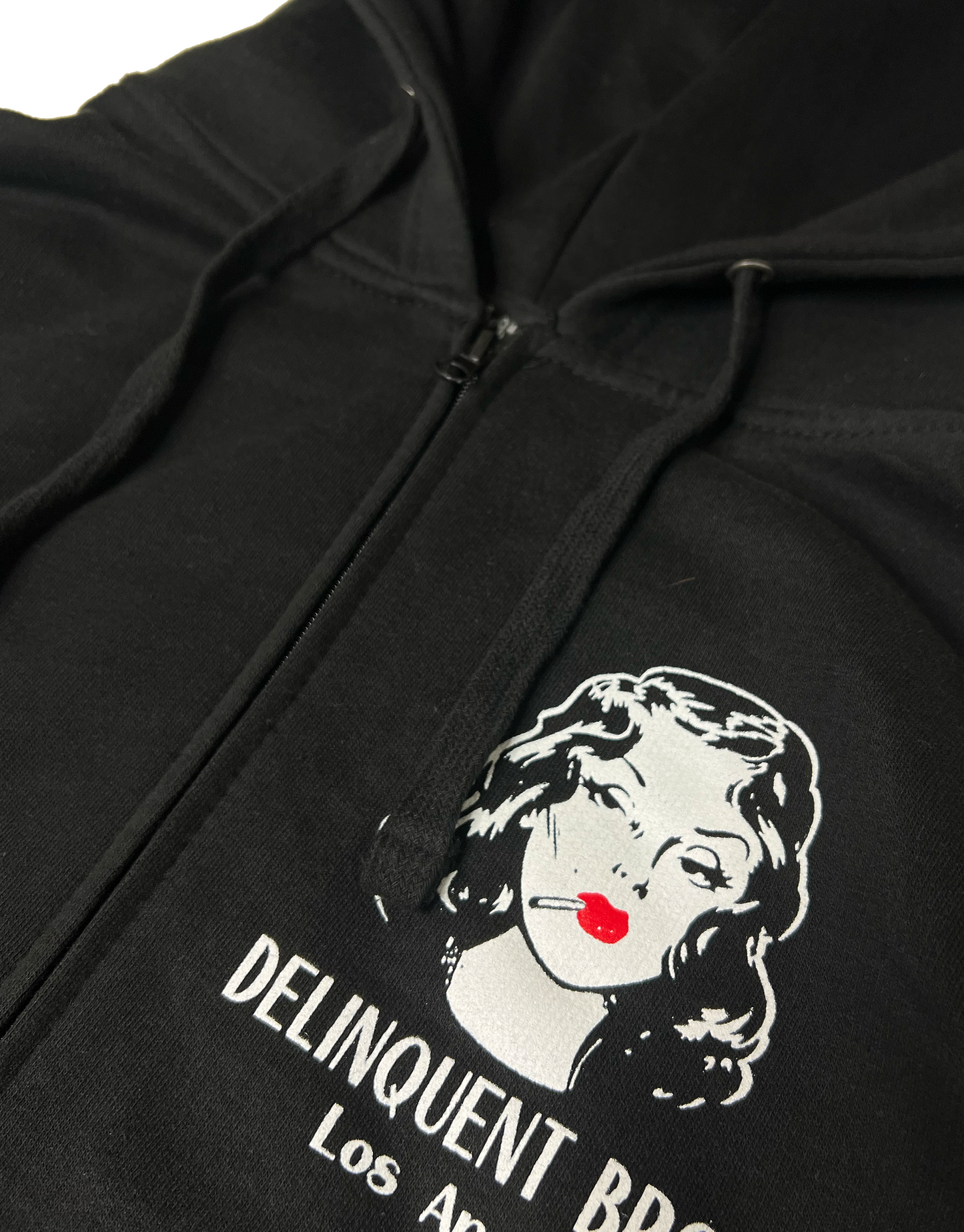 Smoke Girl Full Zip Hoodie in Black