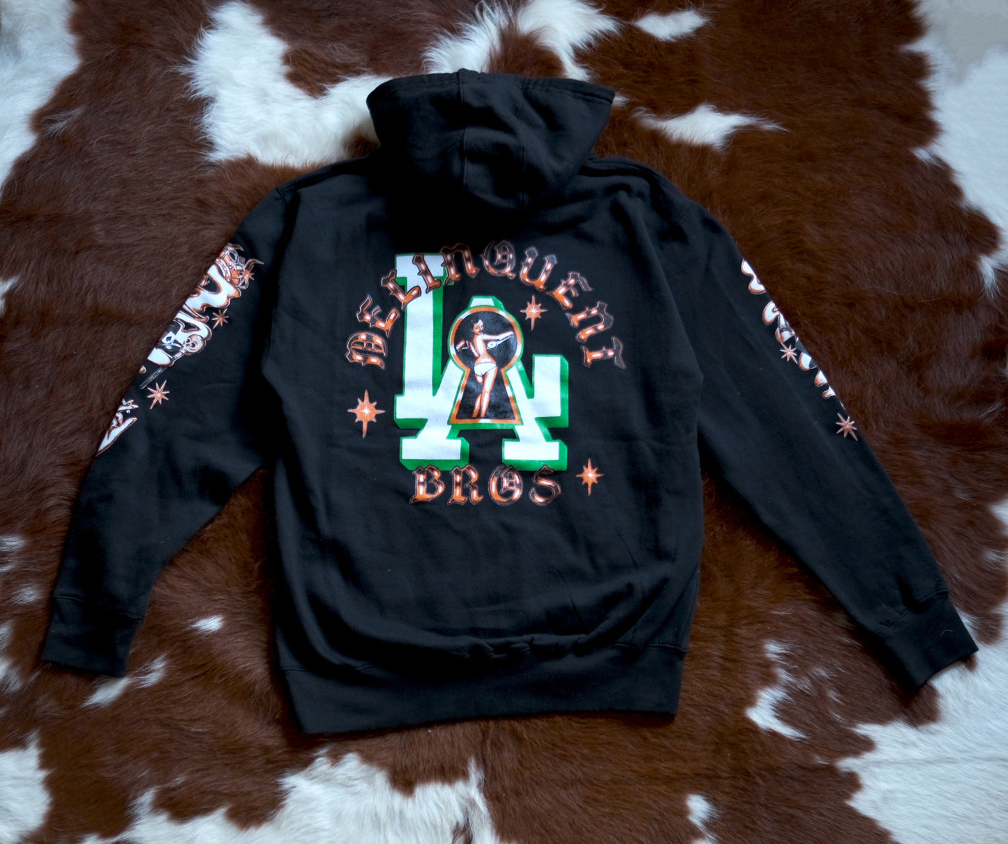 "Peek a Boo" Full Zip Hoodie in Black.