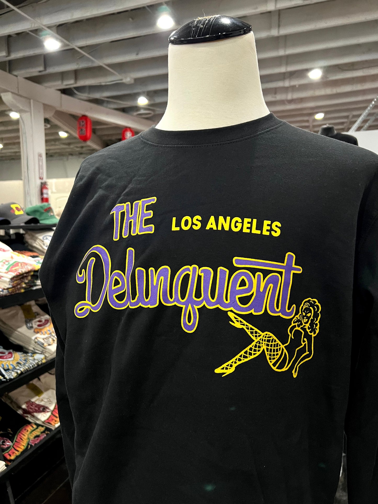 The Delinquent LA Crew Neck Sweatshirt in Black