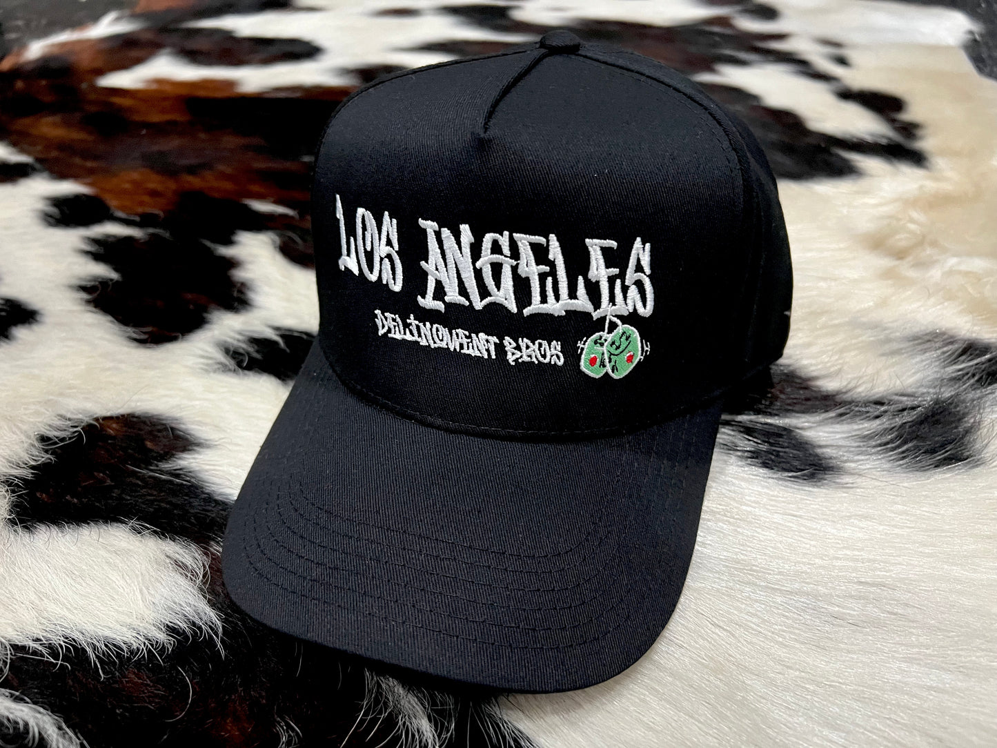 90's Baby 5 Panel Snapback Cap in Black