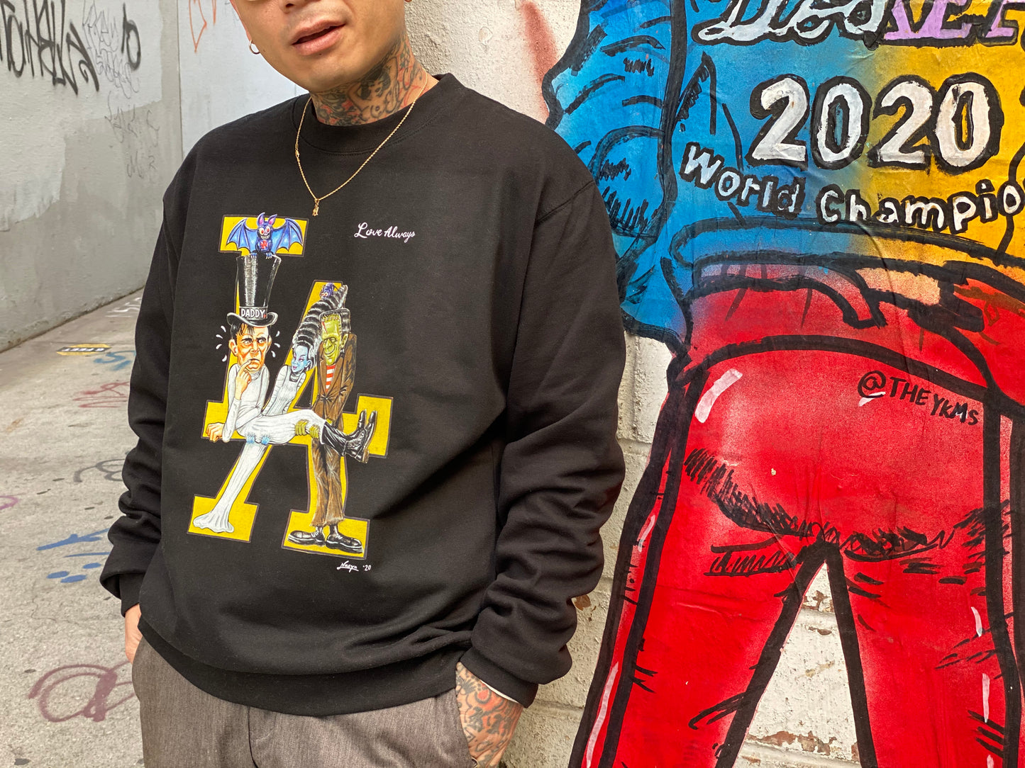 LA Monster Classic Crew Neck Sweatshirt in Black