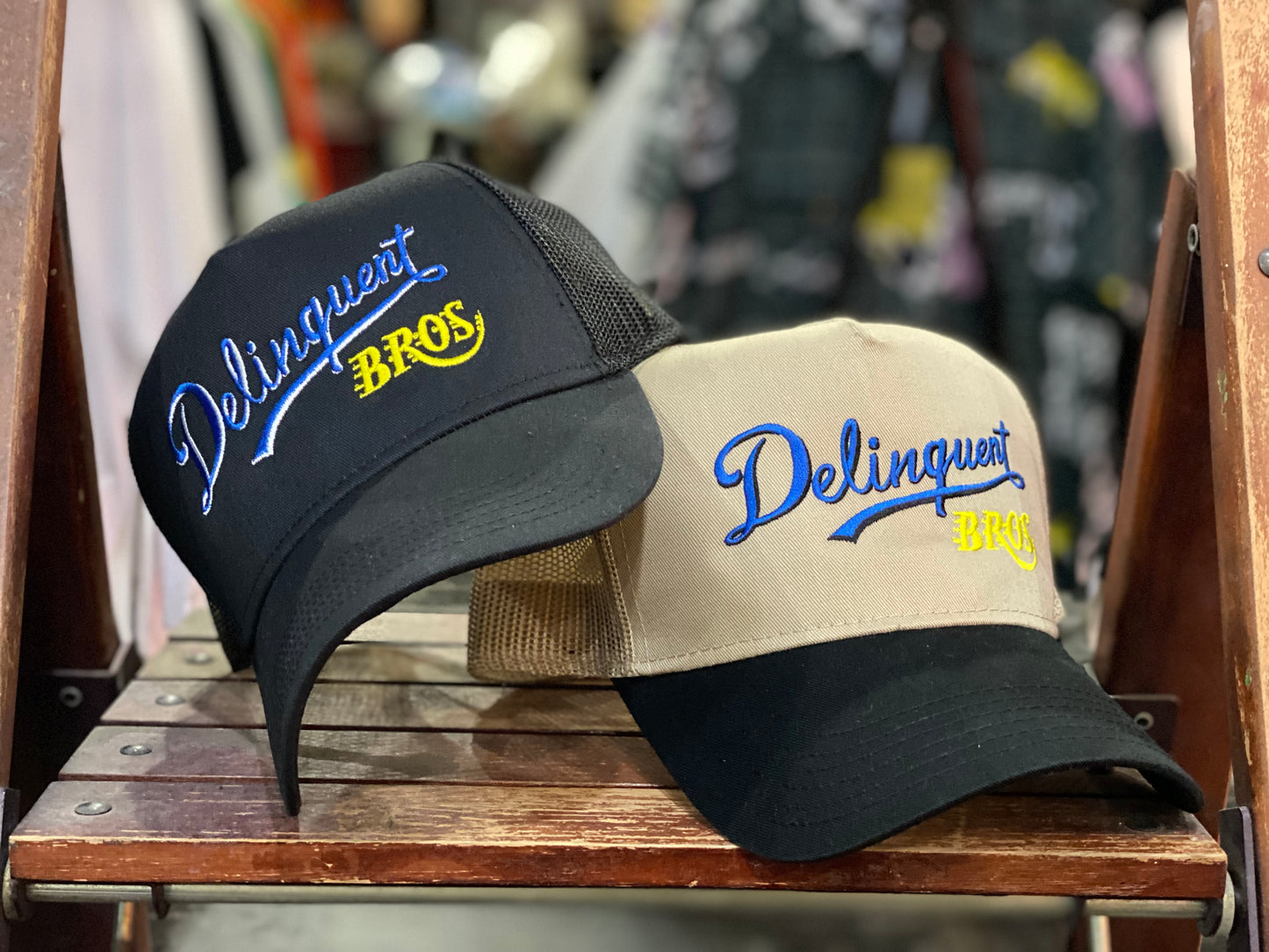 World Champs Trucker Hat in Black x Beige