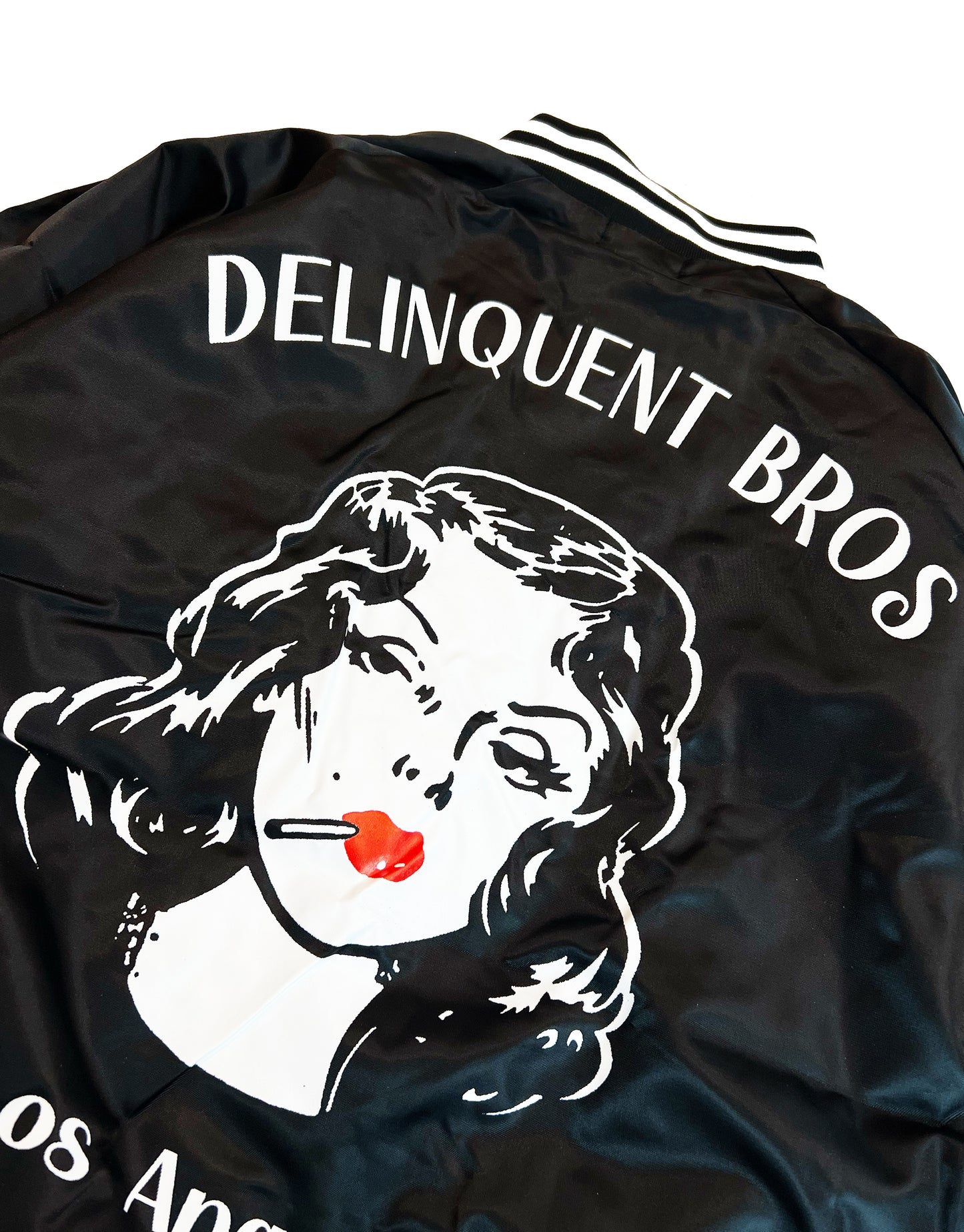 New Smoke Girl Baseball Jacket in Black