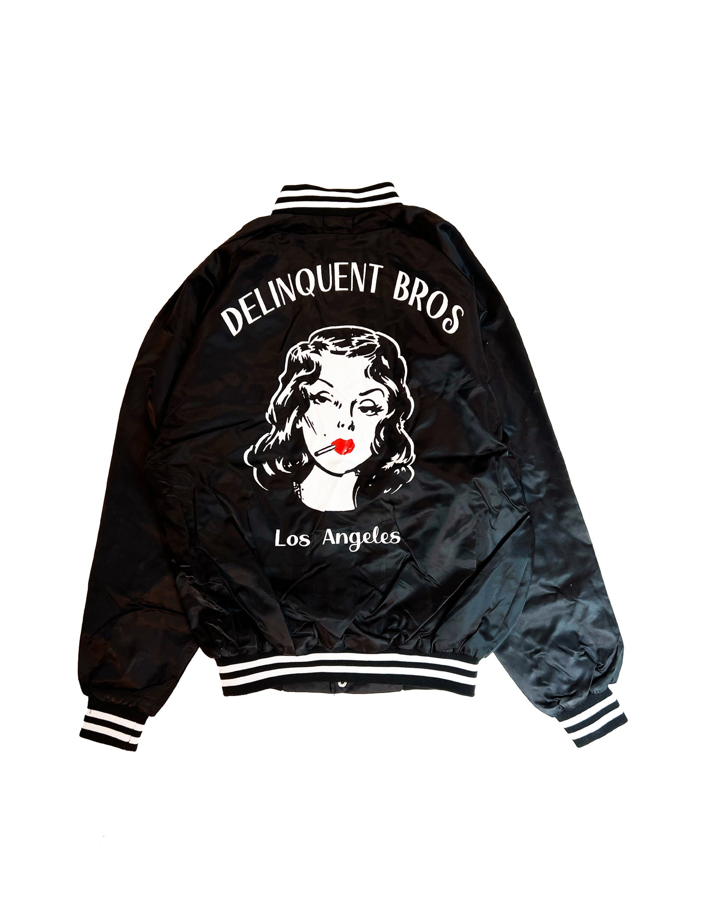 New Smoke Girl Baseball Jacket in Black