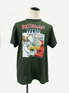 "Delinquent Tattoo" Tee in F Green