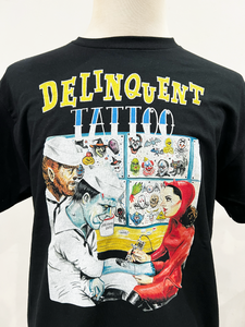 "Delinquent Tattoo" Tee in Black