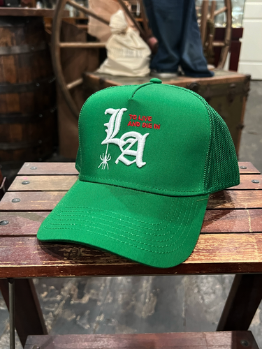 To live and Die in LA Trucker Hat in Kelly Green