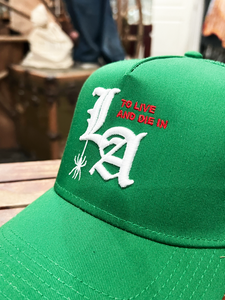 To live and Die in LA Trucker Hat in Kelly Green