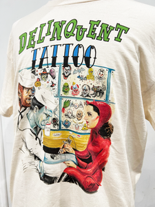 "Delinquent Tattoo" Tee in Natural