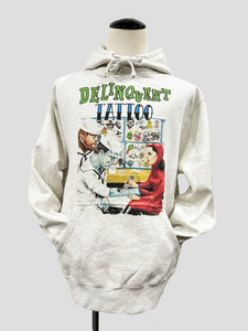"Delinquent Tattoo"Hoodie in Natural