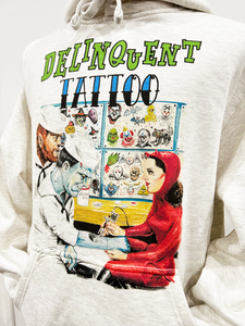 "Delinquent Tattoo"Hoodie in Natural