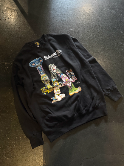 "Monster mash LA" Crewneck Sweat in Black