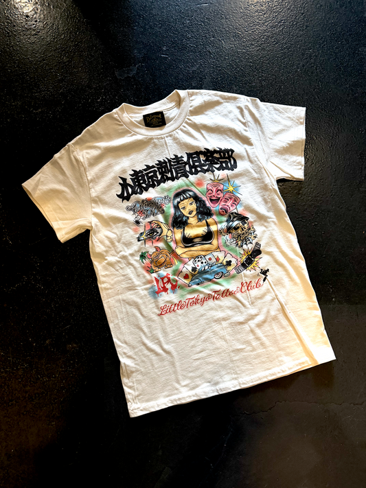 "Little Tokyo Tattoo Club" Tee in Natural