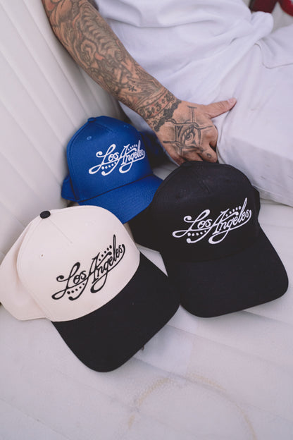 "Smoke & Ink" Snap Back Cap in Natural/Black