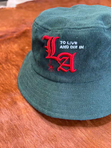 To Live and Die in LA Corduroy Bucket Hat in Green