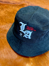 Load image into Gallery viewer, To Live and Die in LA Corduroy Bucket Hat in Black