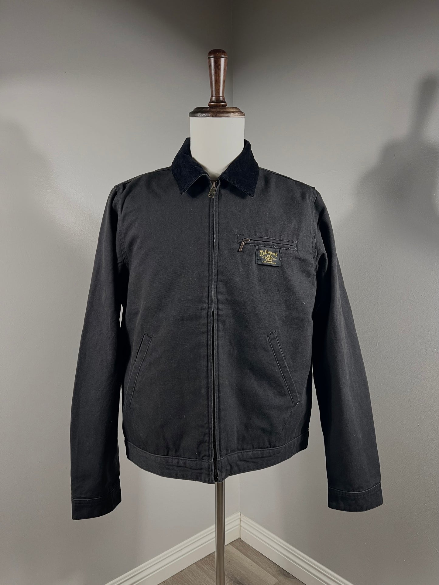 "Rodeo Clown" Duck Canvas Work Jacket in Black