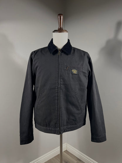 "Rodeo Clown" Duck Canvas Work Jacket in Black