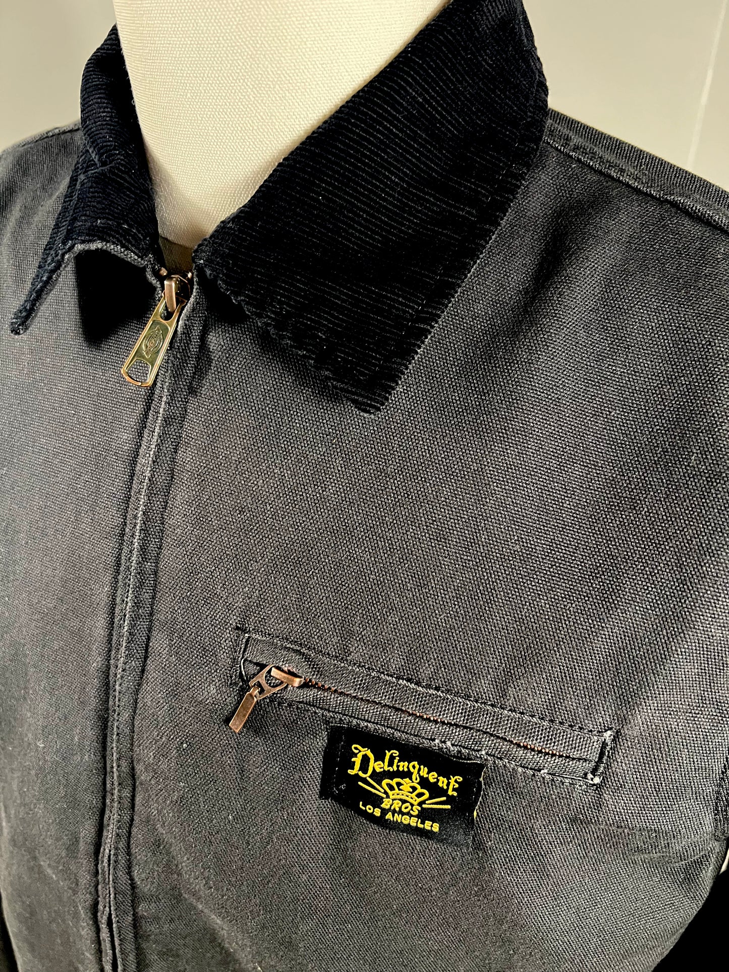 "Rodeo Clown" Duck Canvas Work Jacket in Black