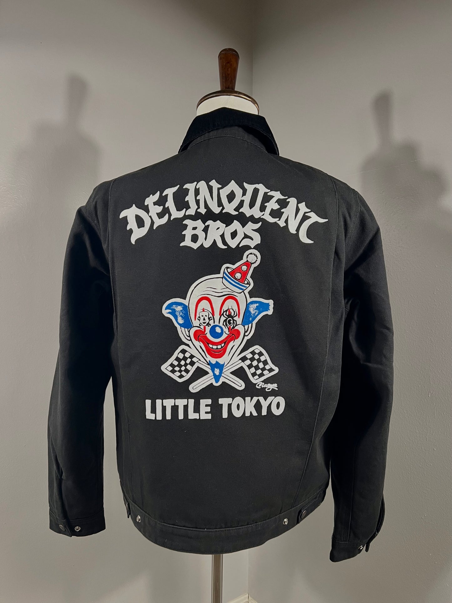"Rodeo Clown" Duck Canvas Work Jacket in Black