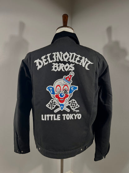 "Rodeo Clown" Duck Canvas Work Jacket in Black