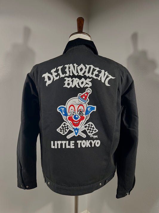 "Rodeo Clown" Duck Canvas Work Jacket in Black
