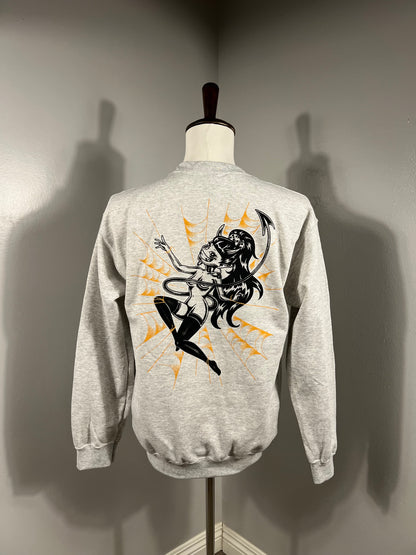 "Spider Trap" Crewneck Sweat in Gray