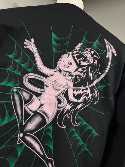 "Spider Trap" Crewneck Sweat in Black