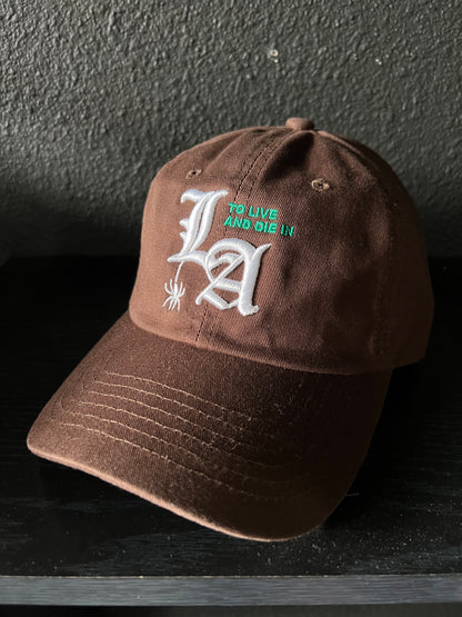 To live and Die in LA Dad Cap in Brown