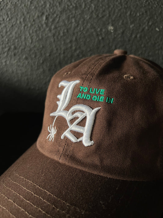 To live and Die in LA Dad Cap in Brown