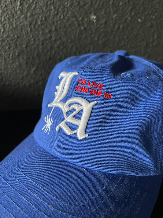 To live and Die in LA Dad Cap in Blue
