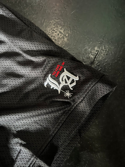 "To Live and Die in LA" Mesh Shorts in Black