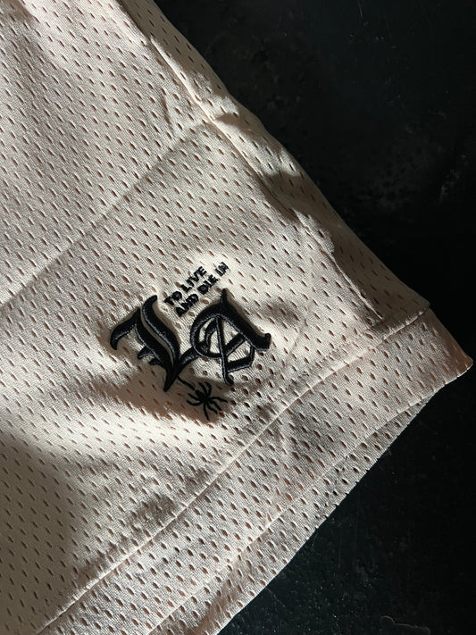 "To Live and Die in LA" Mesh Shorts in Tan