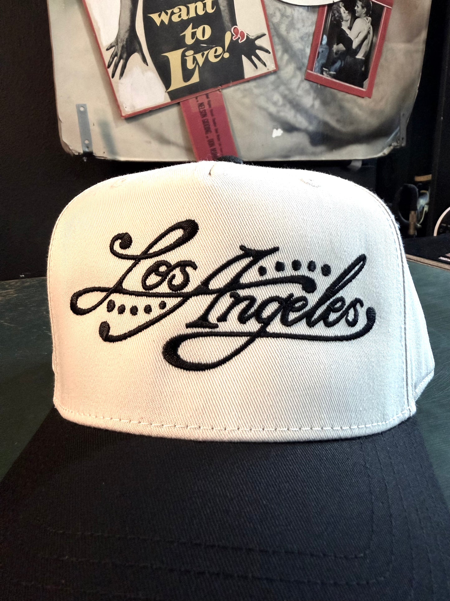 "Smoke & Ink" Snap Back Cap in Natural/Black