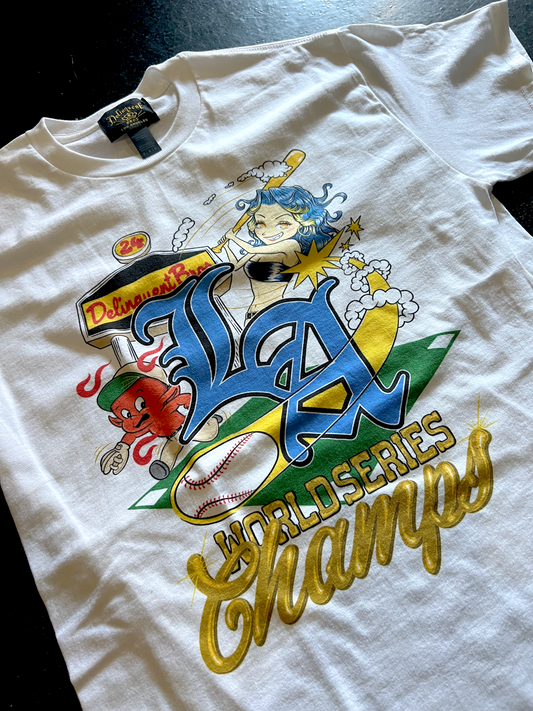 "24 World Champs" Tee in White