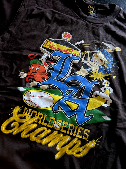 "24 World Champs" Tee in Brown