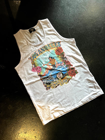 "Blue Bayou" Tank in White