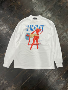 "Struck out of Luck" Long Sleeve Tee in White